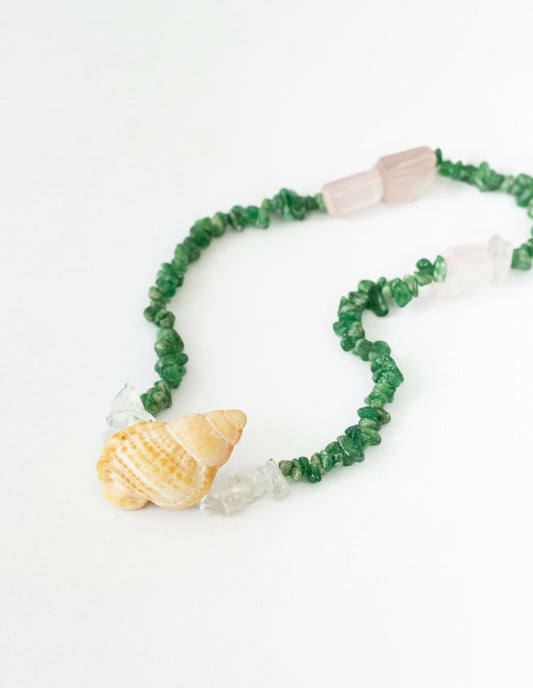 NECKLACE TOURMALINE GREEN QUARTZ